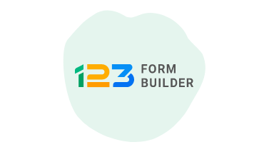 123 form builder logo with light green background