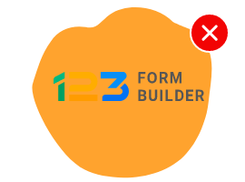 123 form builder logo with black font color on orange background