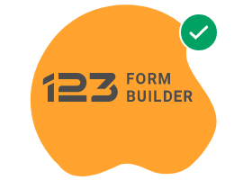correct 123 form builder logo with black font color on orange background