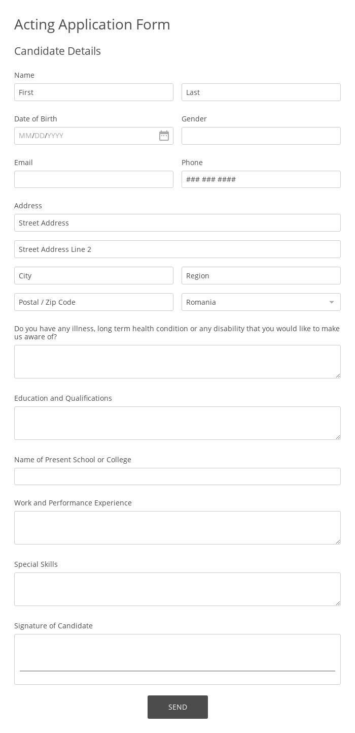 Application Forms Online Free Templates 123 Form Builder