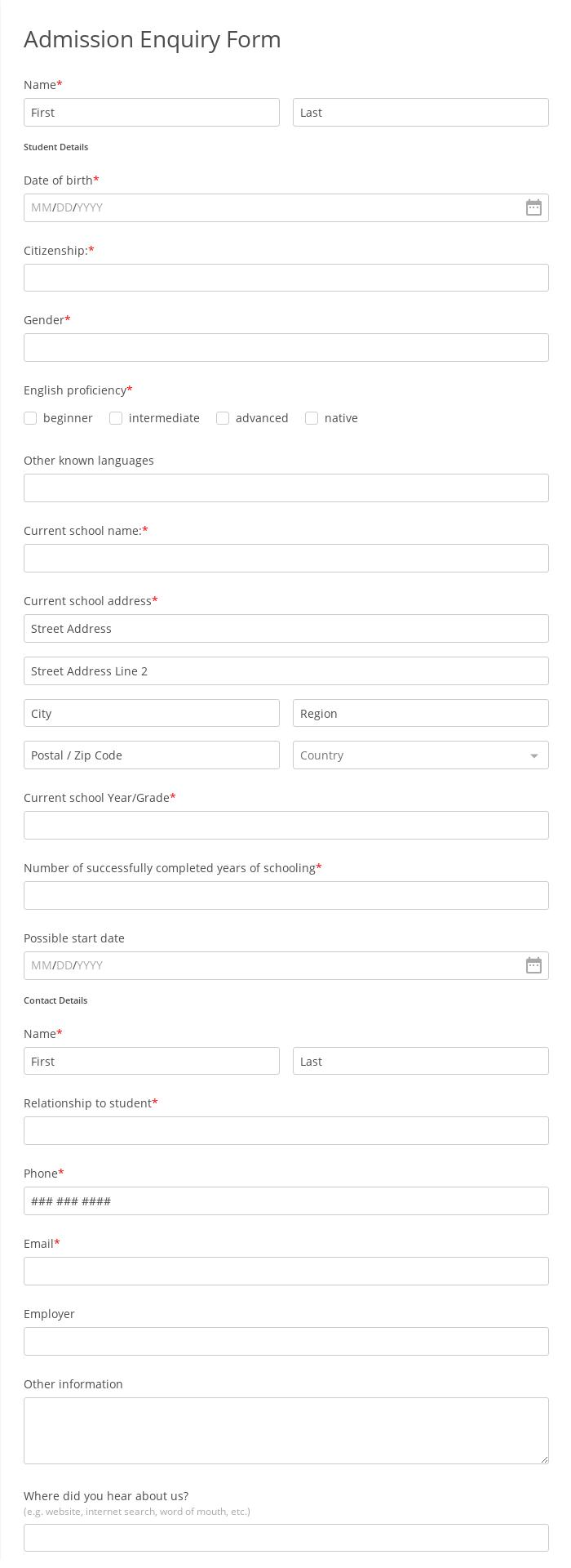 Free Sales Enquiry Form Template  21 Form Builder Inside Enquiry Form Template Word