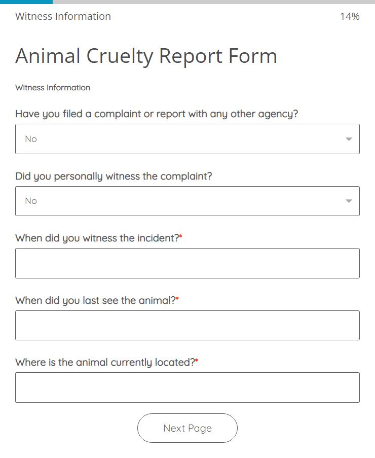 Animal Cruelty Report Form Template | 123 Form Builder