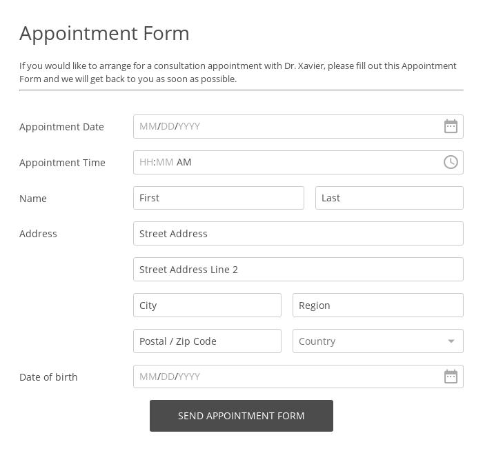 Free Online Appointment Form Template 123 Form Builder