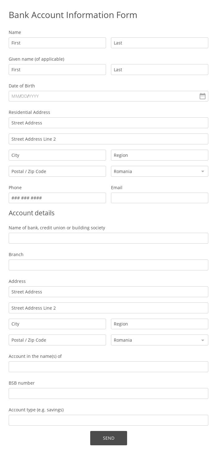 Bank Verification Form Template  22 Form Builder With Credit Card Authorisation Form Template Australia