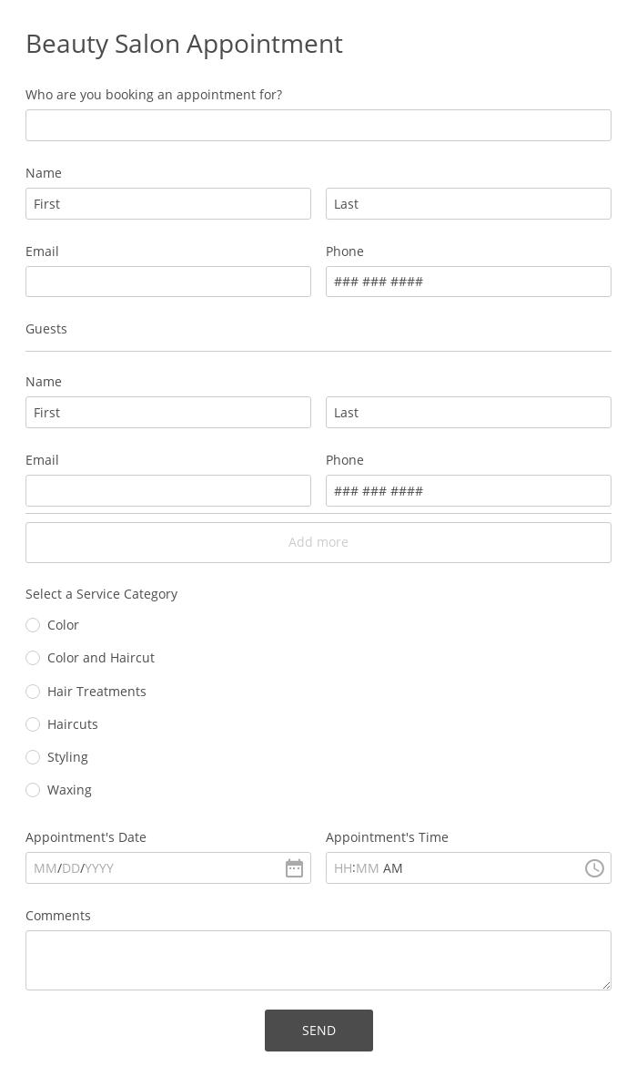 Free Online Appointment Form Template 123 Form Builder
