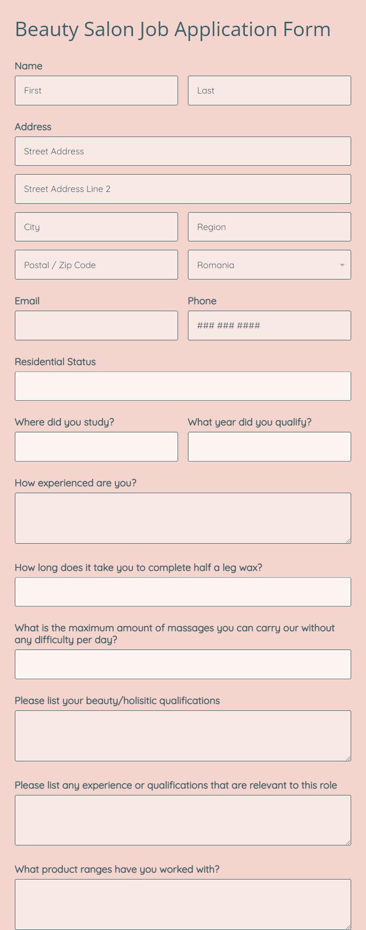 50 Personalised Track and Trace Hairdresser Beauty Pubs Client Forms 
