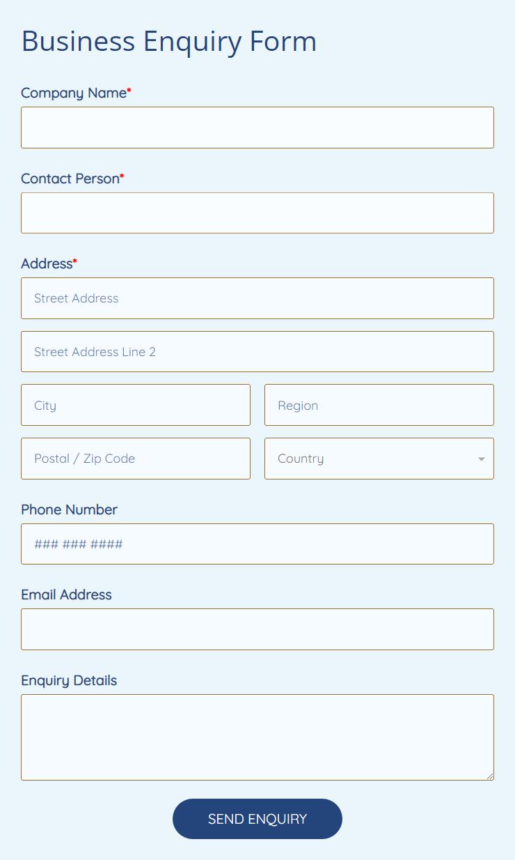 Free Business Enquiry Form Template 123FormBuilder