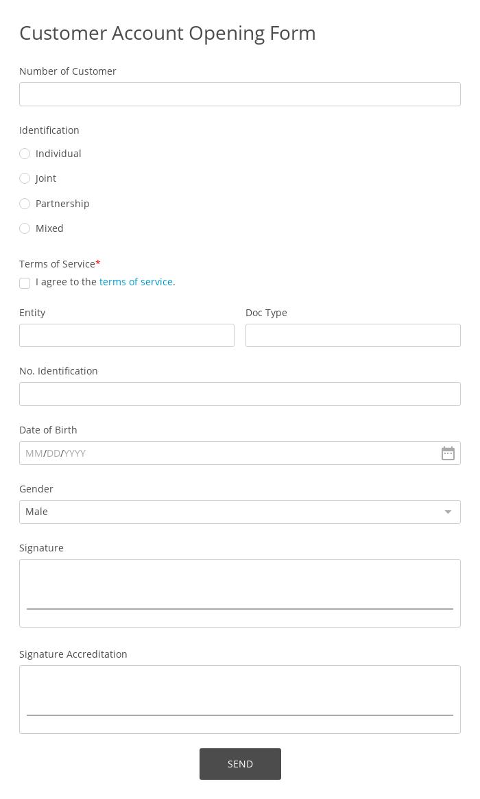 Customer Account Opening Form Template 123 Form Builder