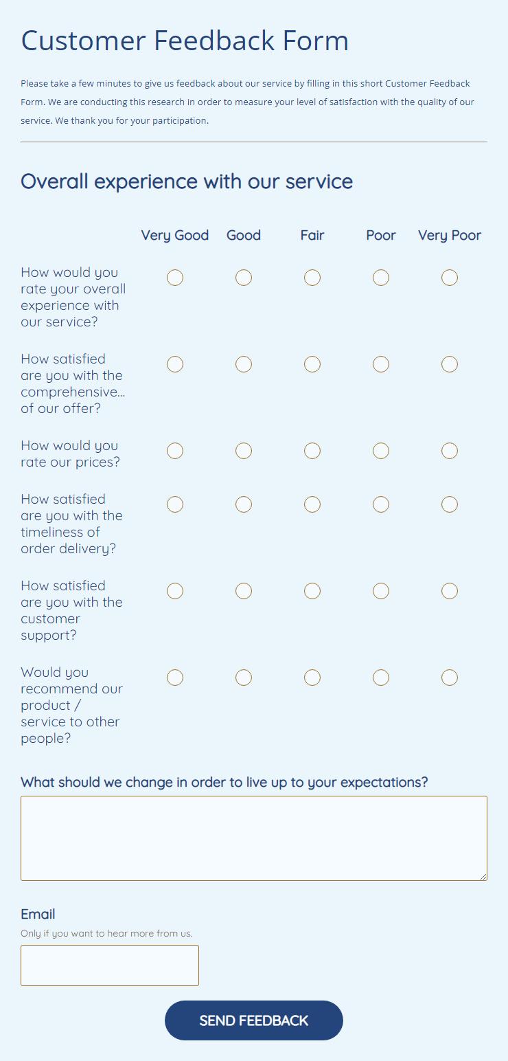 Client Feedback Form For Photographers, Customer Survey Template
