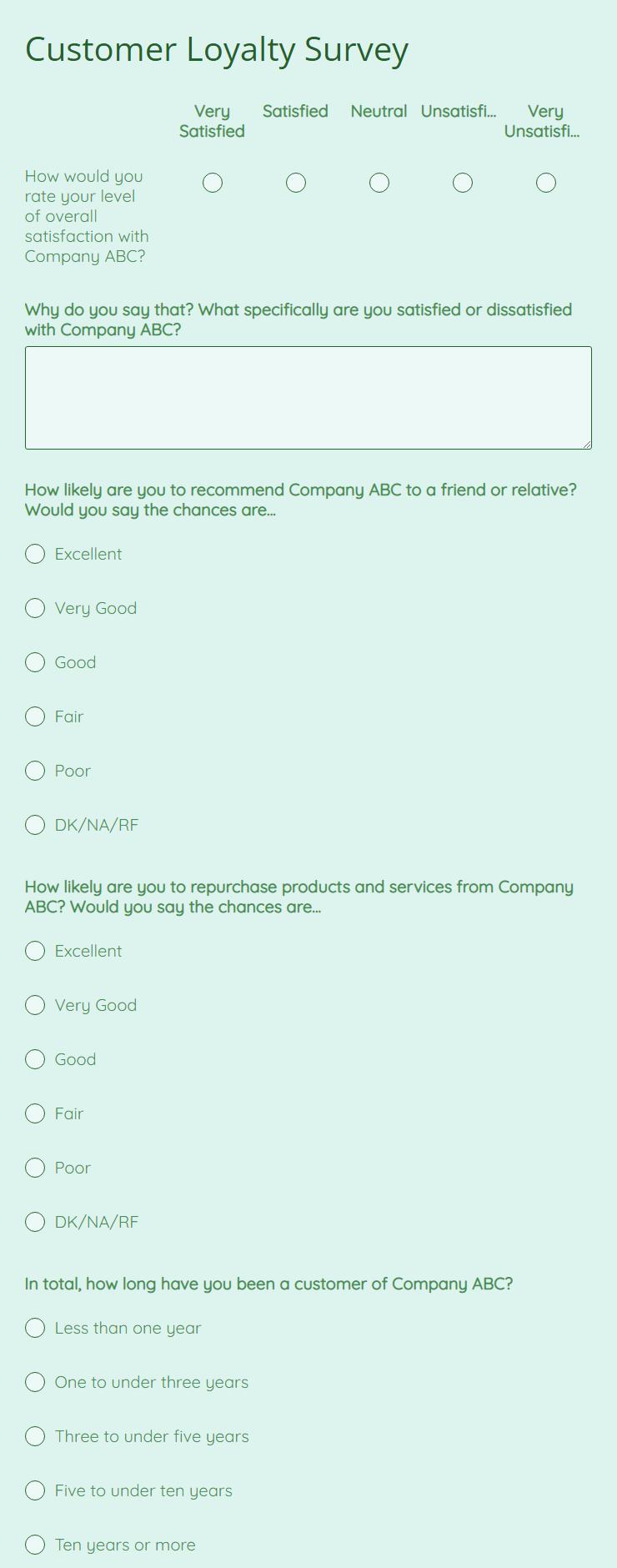 brand loyalty research survey