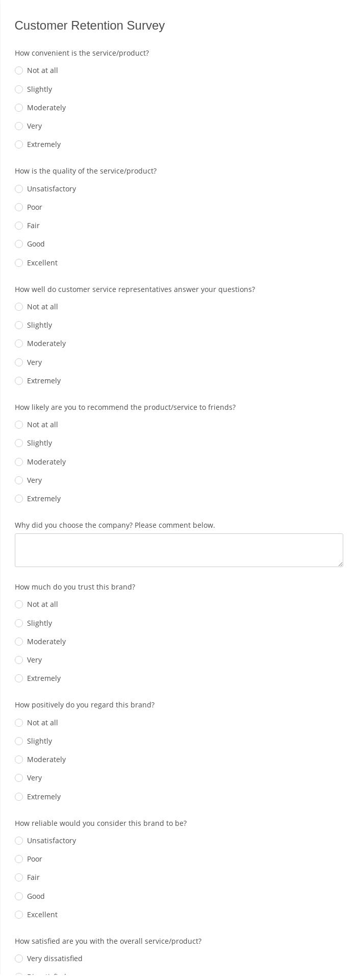 Questionnaire for Beauty Salon Customers - Template  13 Form Builder