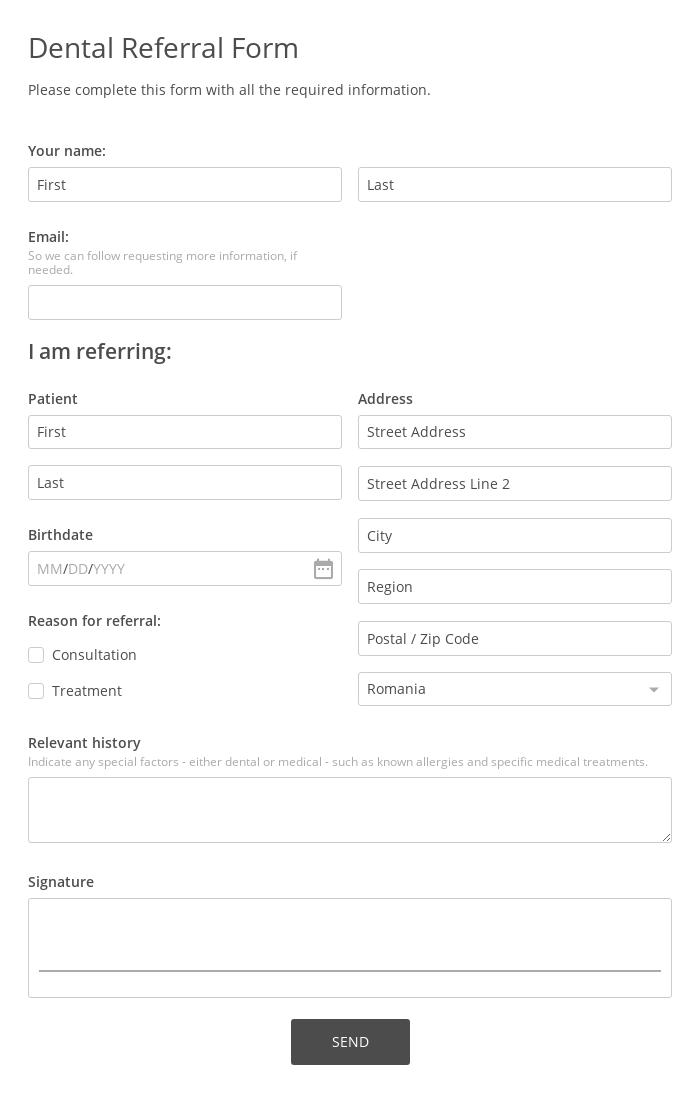Referral Forms Online Referral Form Templates 123 Form Builder