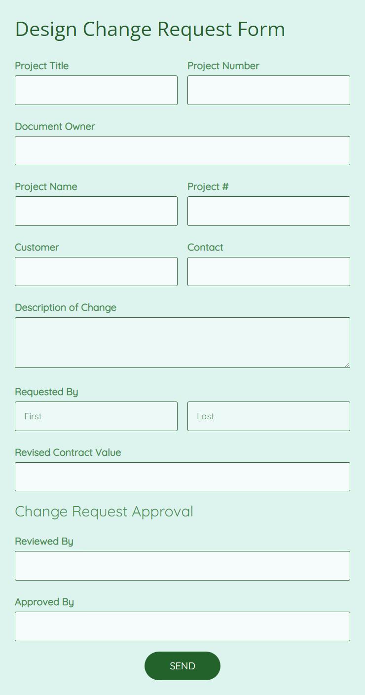 Free Design Change Request Form Template | 123FormBuilder