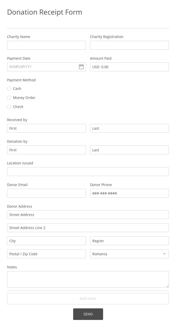 Donation Forms - Charity Form Templates  11 Form Builder With Donation Report Template