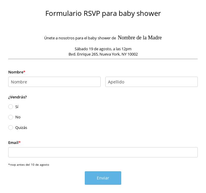 Formulario Online RSVP