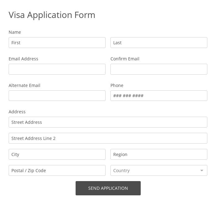 Formulario de Solicitud de Visa