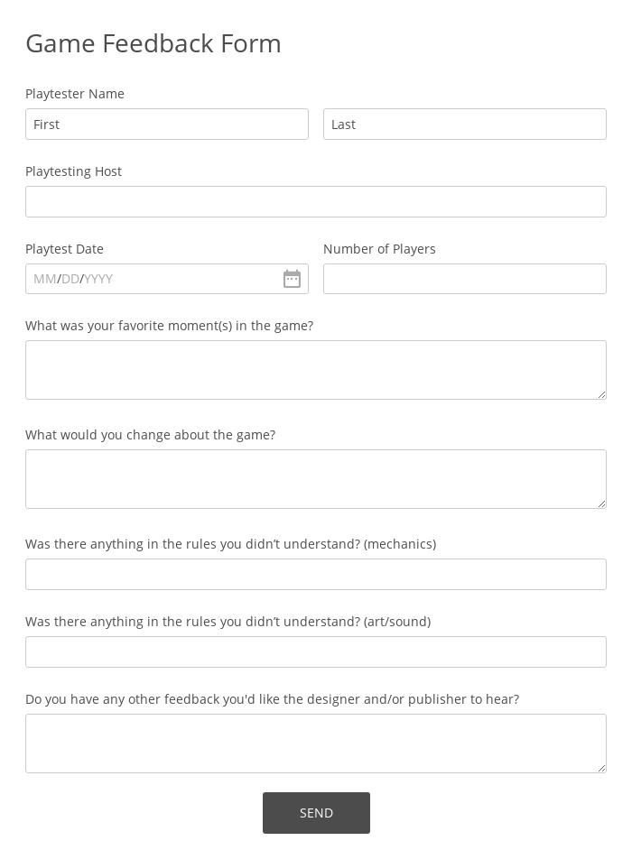 Game Feedback Questionnaire Online Gym Feedback Form Template | 123 Form Builder