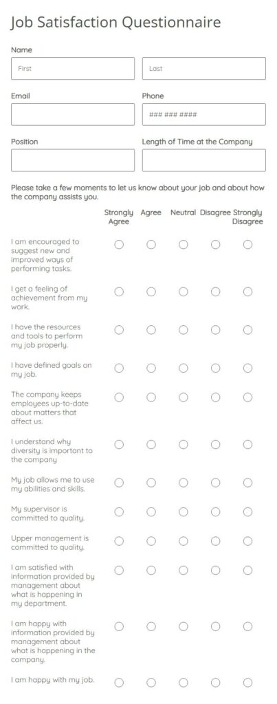 Free Employment Form Templates | 123FormBuilder