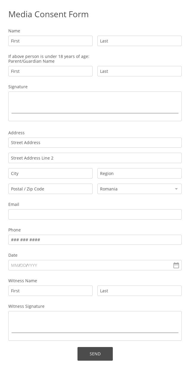 Media Consent Form Template FREE 123 Form Builder