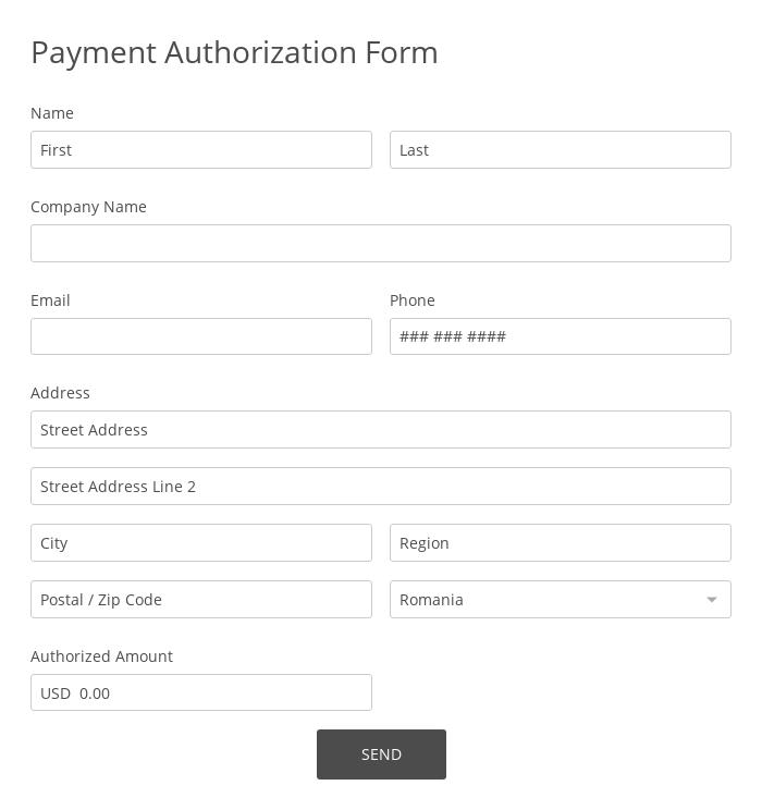 Free Payment Authorization Form Template 123FormBuilder