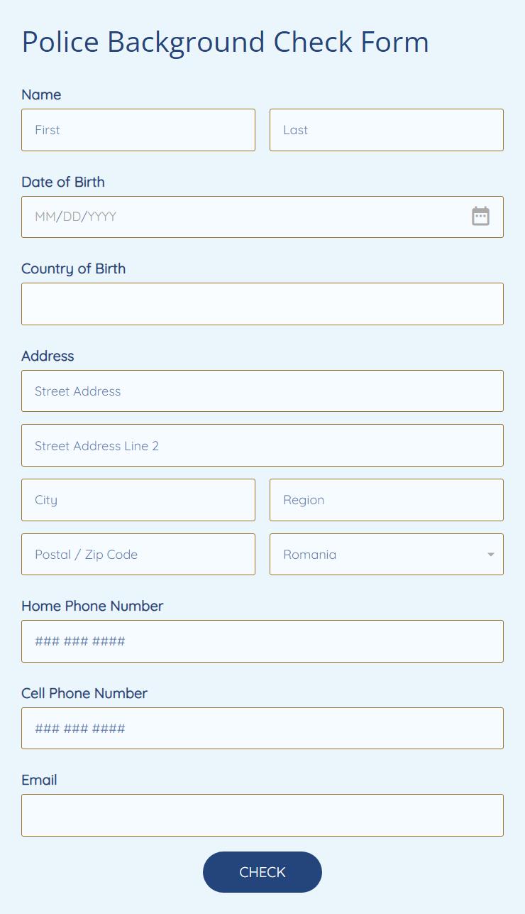 Free Police Background Check Form Template | 123FormBuilder