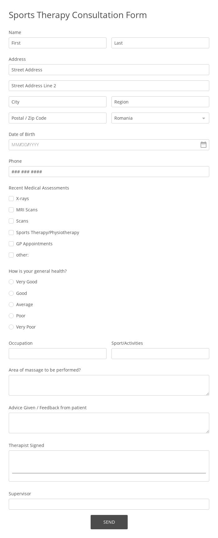 Sports Therapy Consultation Form Template  22 Form Builder Intended For therapy confidentiality agreement template
