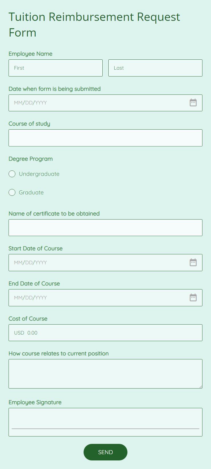 free-tuition-reimbursement-request-form-template