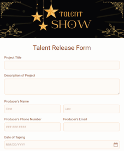 Release Form Animation Free Video Release Form Template | 123FormBuilder
