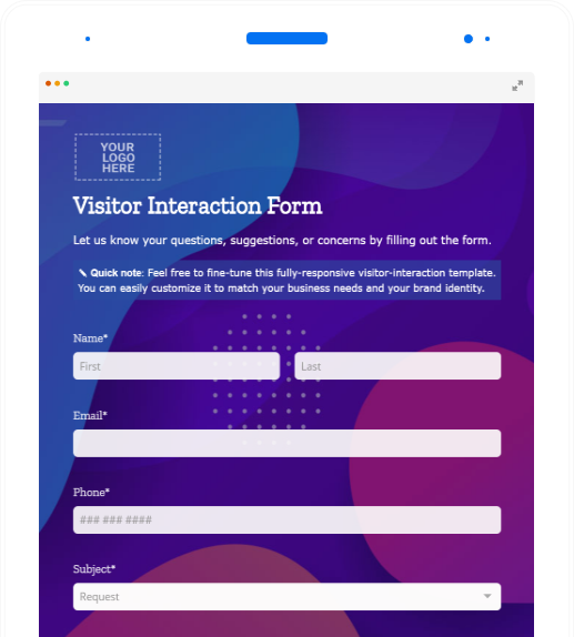 salesforce visitor interaction form