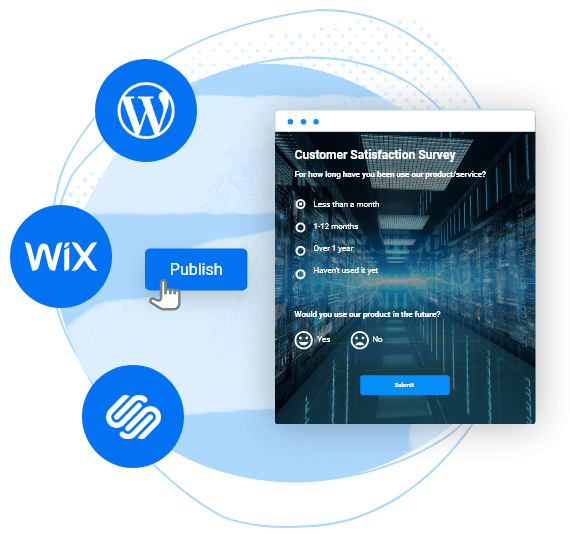 Your forms on WordPress, Wix, Squarespace…