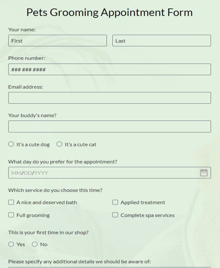 free-pets-grooming-appointment-form-template