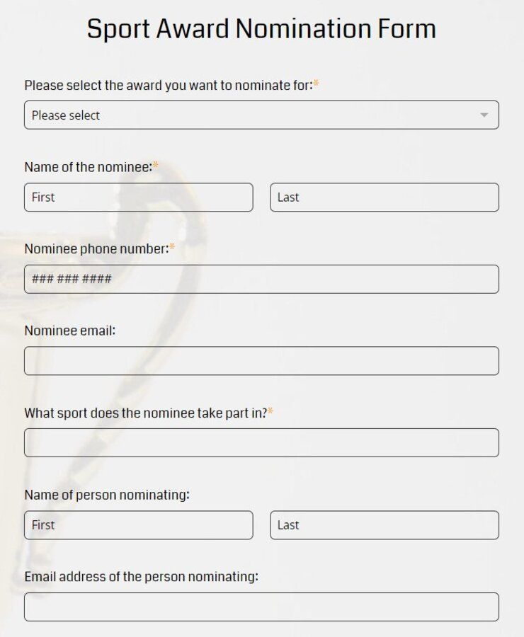 Nomination Template Form