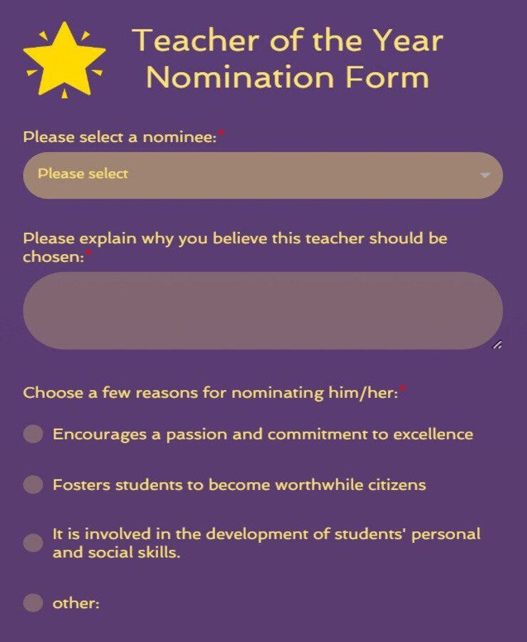 teacher of the year nomination essay