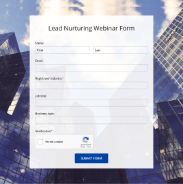 Lead Nurturing Webinar Form