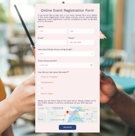 Online event registration form