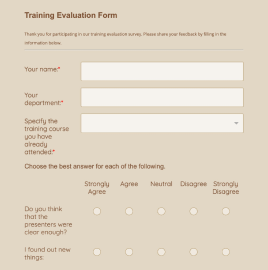Training Evaluation Form