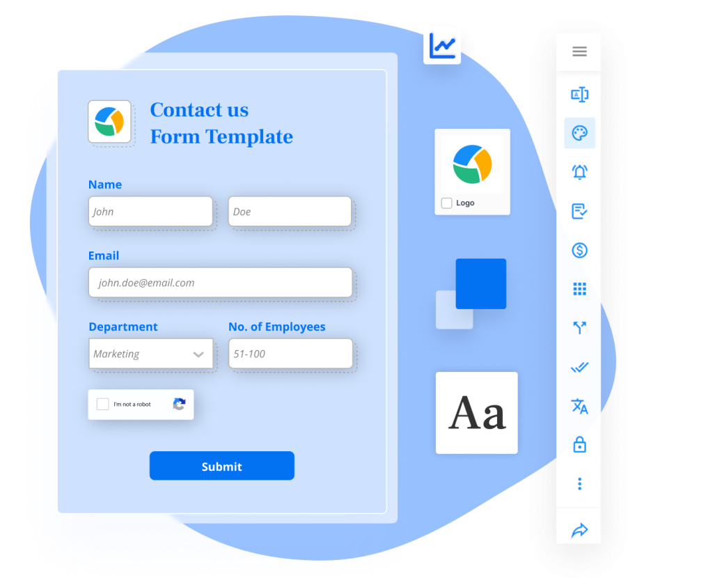 Image showing a customizable online contact form