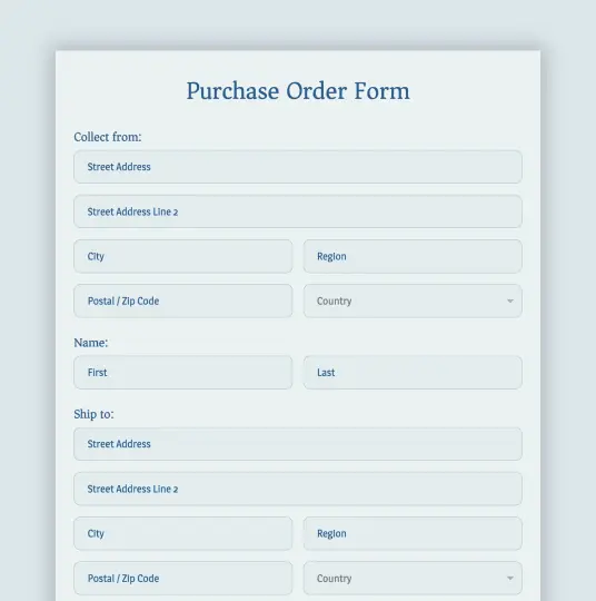 <strong>Purchase Order Form</strong>
