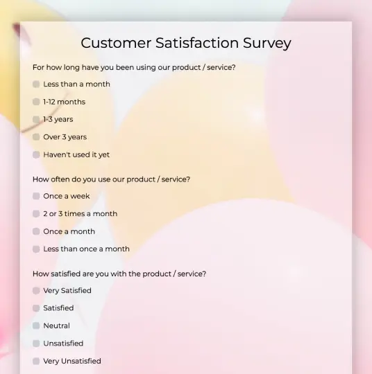 <strong>Customer Satisfaction Survey</strong>