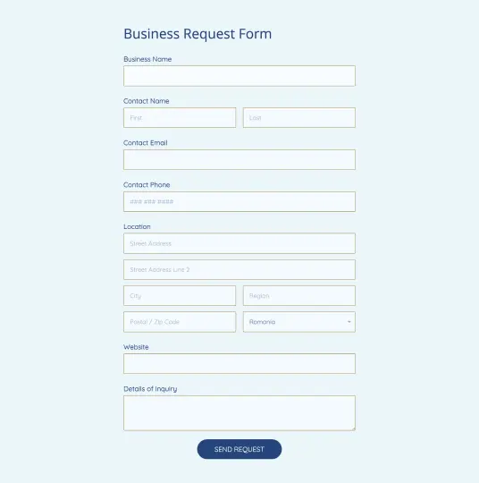 Business Request Form