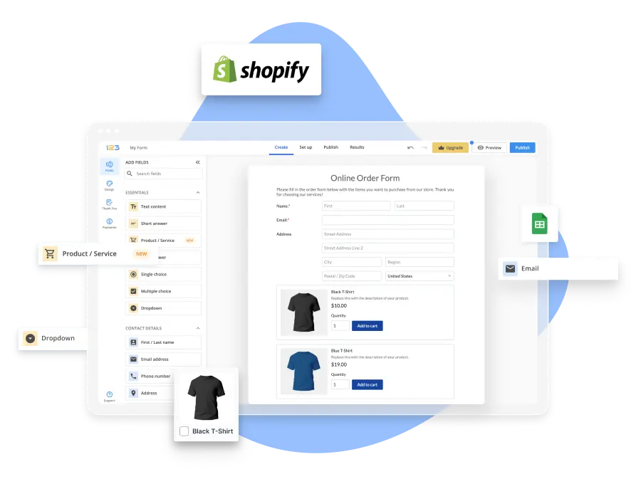Image showing 123FormBuilder platform integration with Shopify