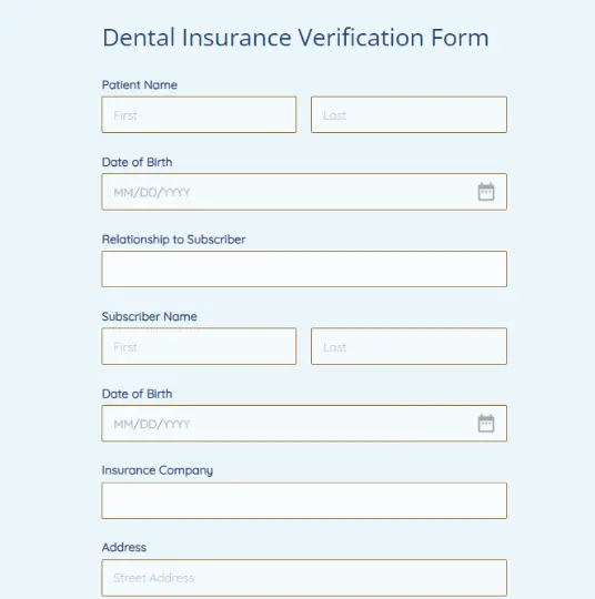 Dental Insurance Form