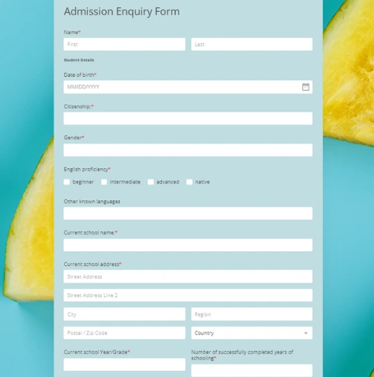 Admission Enquiry Form