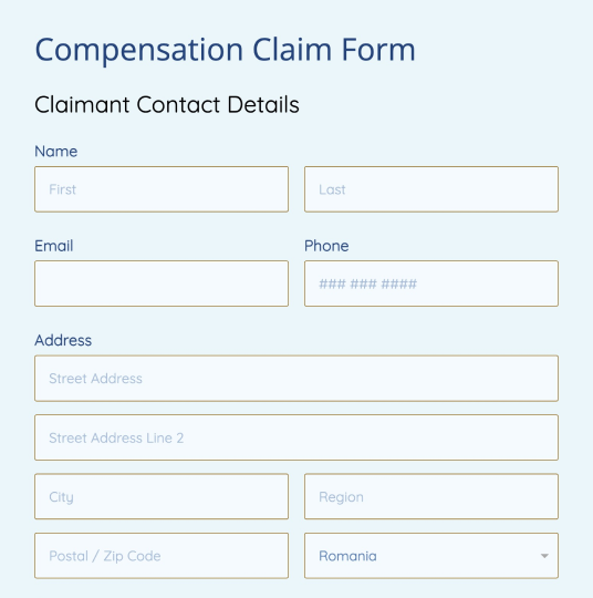 Compensation Claim Form