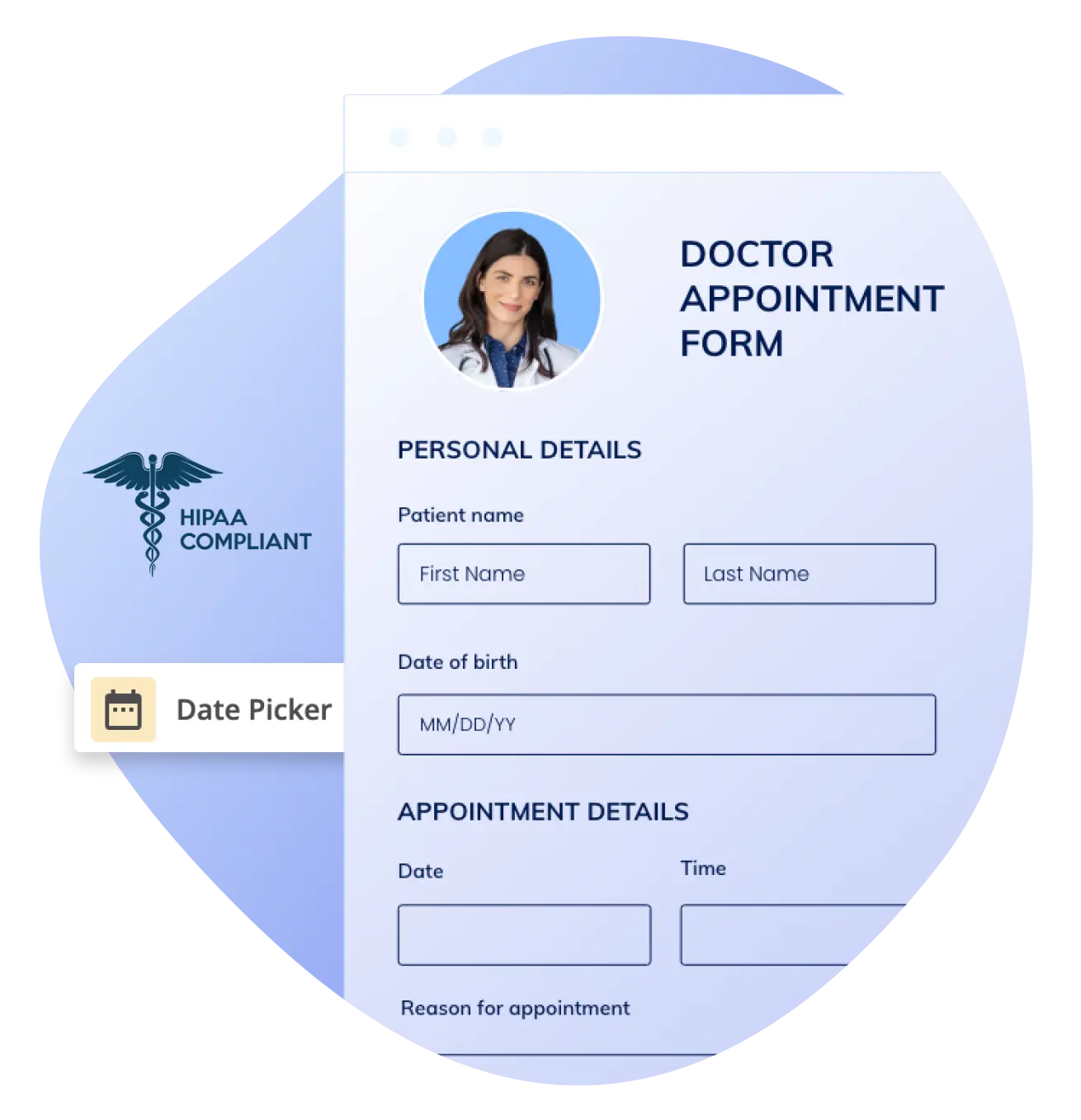 Image showing a doctor appointment form template