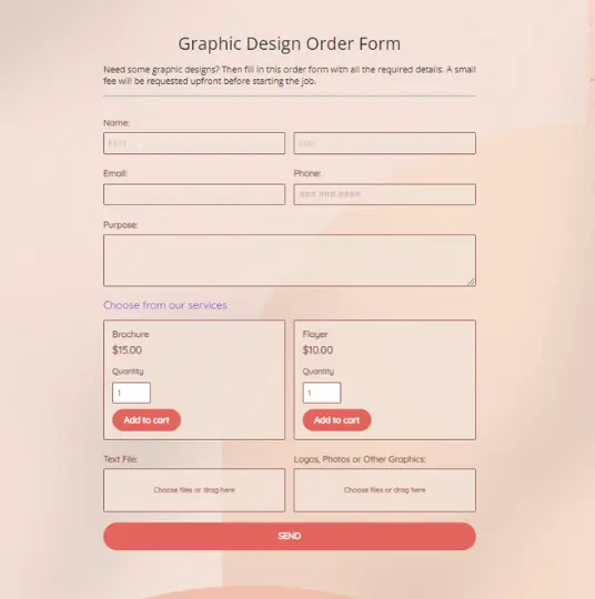 Graphic Design Order Form