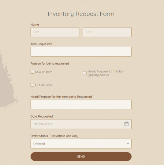 Inventory Request Form