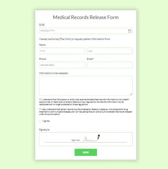 Medical Records Release Form 