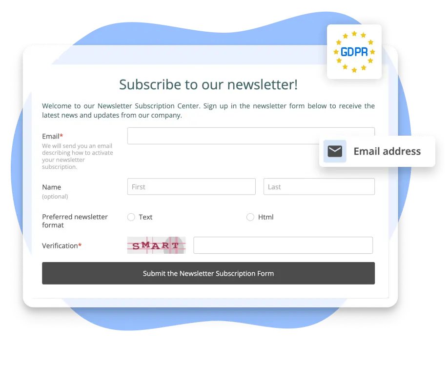 Subscribe to Newsletter form template