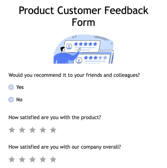 Product Feeback Form